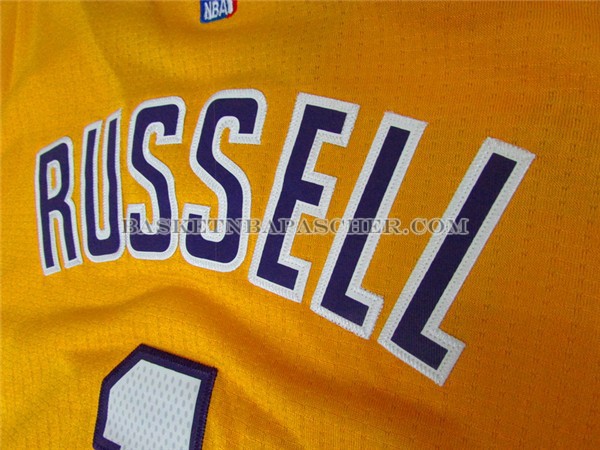 Maillot Manche Courte Los Angeles Lakers Russell Jaune
